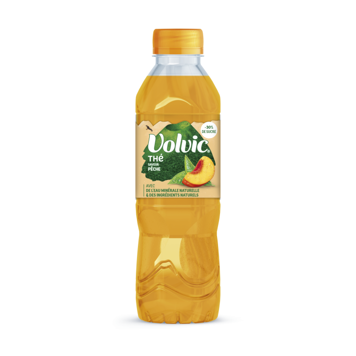 Eau Volvic thé saveur pêche – Bouteille de 1.5 litre